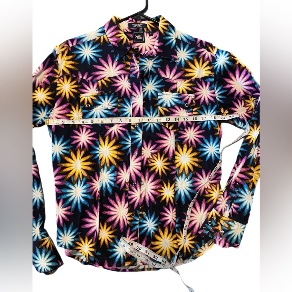 Cruel Girl Multicolor Floral Snap-up Long Sleeve Shirt - Picture 6 of 9